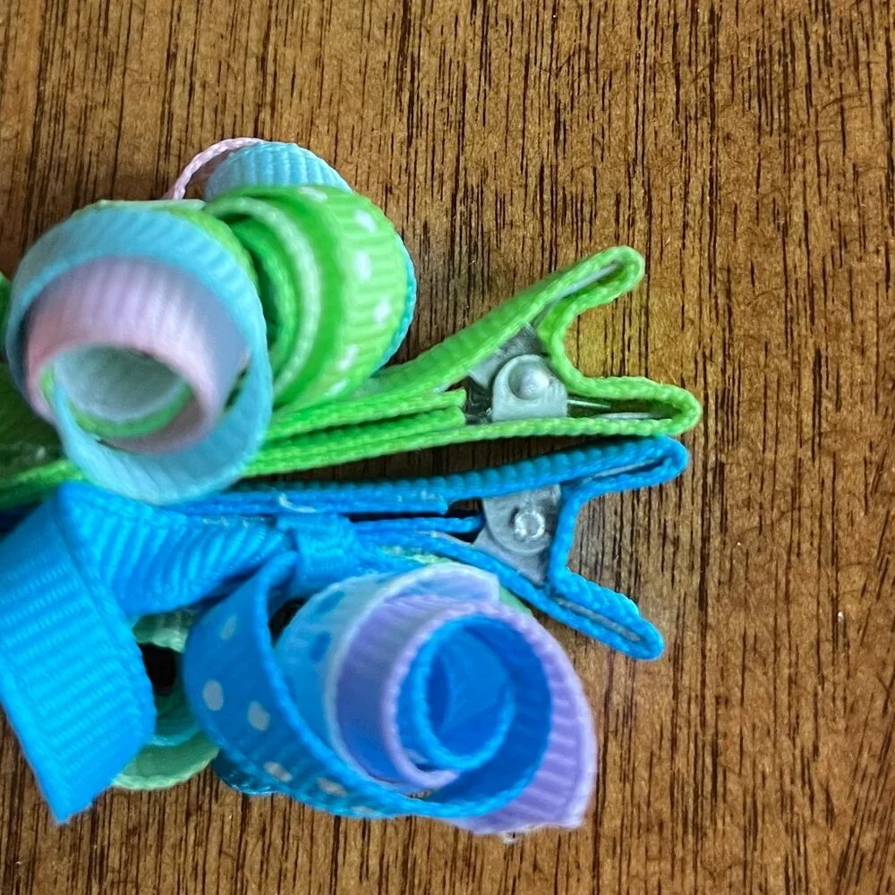 Curly ribbon hair clips *Free in bundle*